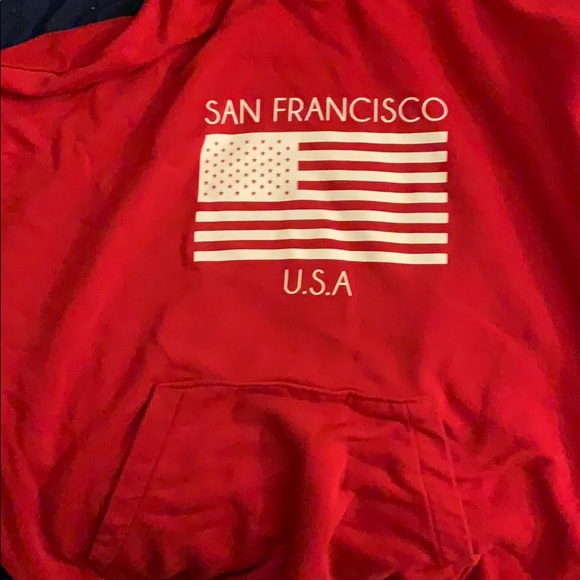 h and m red hoodie